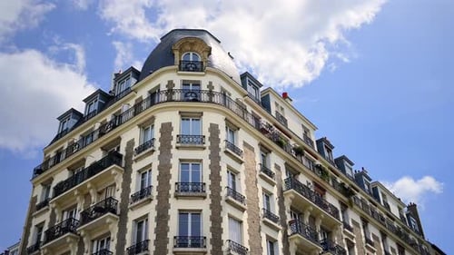 View of the Place Marcel-Ayman Apartment building in Paris, France