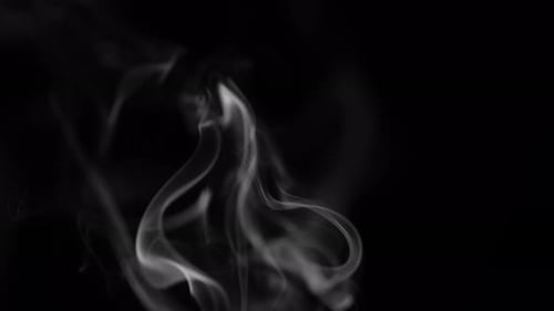 Abstract White Smoke on Black Background