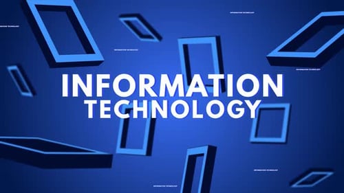 Information Technology 3D Text Style Animation With Multiple Shapes And Gradient Background