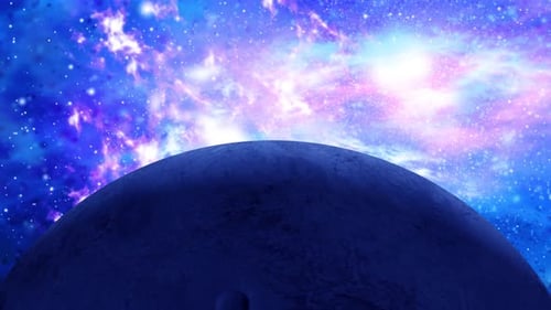 Galaxy with planet Science wallpaper close up planet animation.