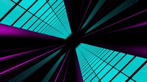 Cyan And Pink Side Cylinders Tunnel Background Vj Loop In HD