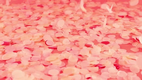Falling Pink Confetti For Celebration