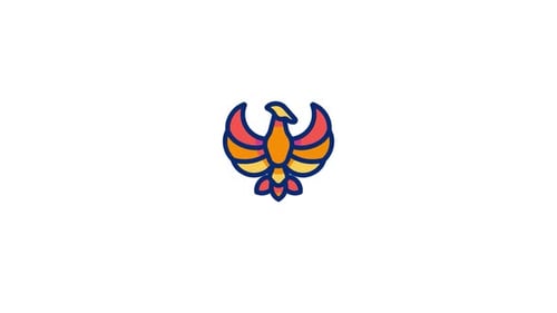 Sketch Style Phoenix Bird Animated Icon
