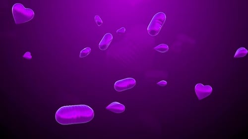 Valentines Day Heart Sign Flying Background Loop V8