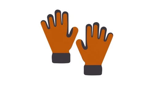 Animated Flat Design Work Safety Gloves Illustration