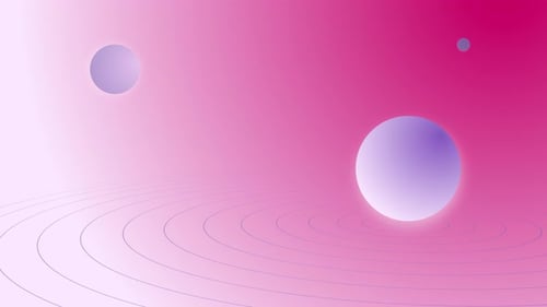 Abstract Geometric Background with Glowing Spheres and Ripples