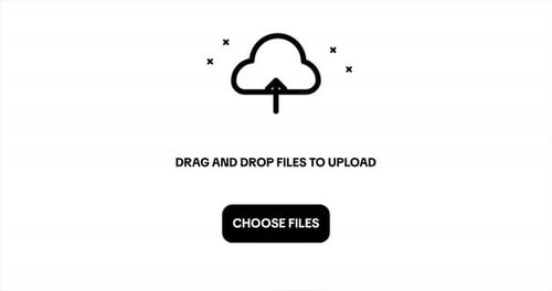Videos per Drag & Drop hochladen Webseitenanimation hochladen Cloud-Speicher-Konzept hochladen