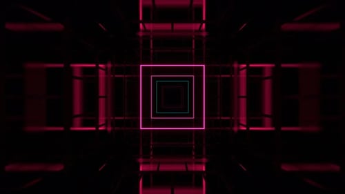 Turquoise And Pink Mirror Abstract Fantasy Neon Space Background Vj Loop In 4K