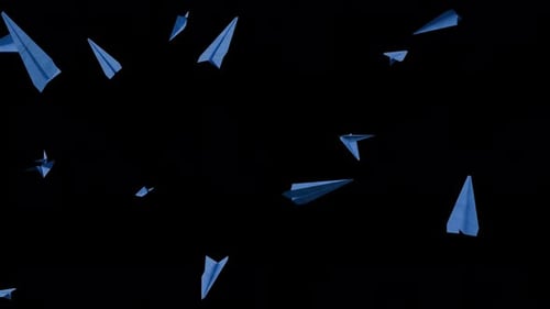 Blue Paper Airplanes Flying Animation