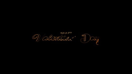 Golden Script Happy Valentine's Day Elegant Title Reveal