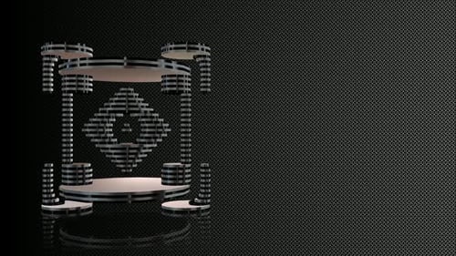 Animated 3D Abstract Geometric Structure Rotating and Transforming