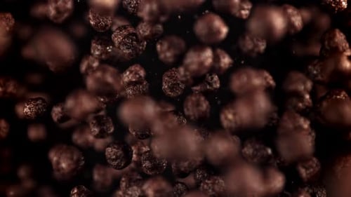 Chocolate Cereal Puffs Floating in a Delicious Display
