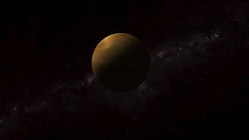 Planète réaliste avec atmosphère de Vénus en 3D pivotée