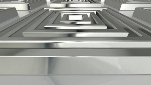 Luxury Business Background with Rotating Silver Shapes, Reflection, 3D Render, Exclusive, Figures
