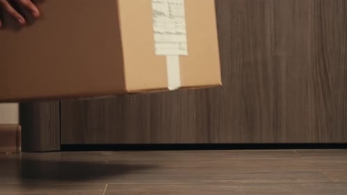 Food and Goods Delivery Box Contactless Online Shopping Volunteer Courier Delivers Parcel a to Door