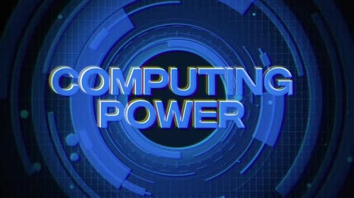 Computing Power Word On Futuristic Cyberspace Background