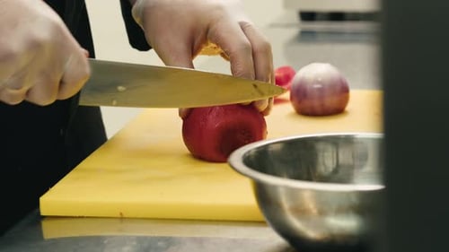 Chop Tomato Close Up Diced Tomatoes on a Cutting Board for Italian Sauce Chef Cut Tomatoes with