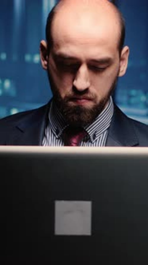 Vertical Video System Administrator Checking Cluster Computer Service