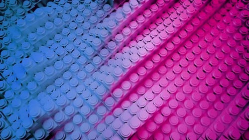 Concept of constructor children game. Design. Stripes of gradient bright 3D shapes