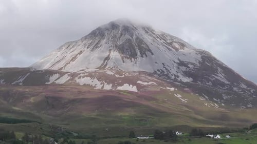 Mount Errigal Peak Obscured By Clouds In Donegal Ireland