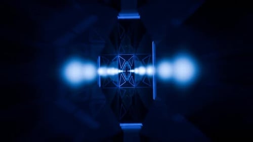 Abstract Vj loop, geometric transparent background, blue quads shapes. endless loop