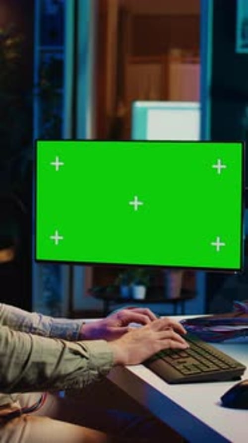 Vertical Video Transhumanist Using Neuroscience to Gain Digital Soul Through Chroma Key PC