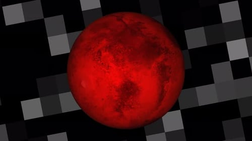 Mars planet animation with pixel background