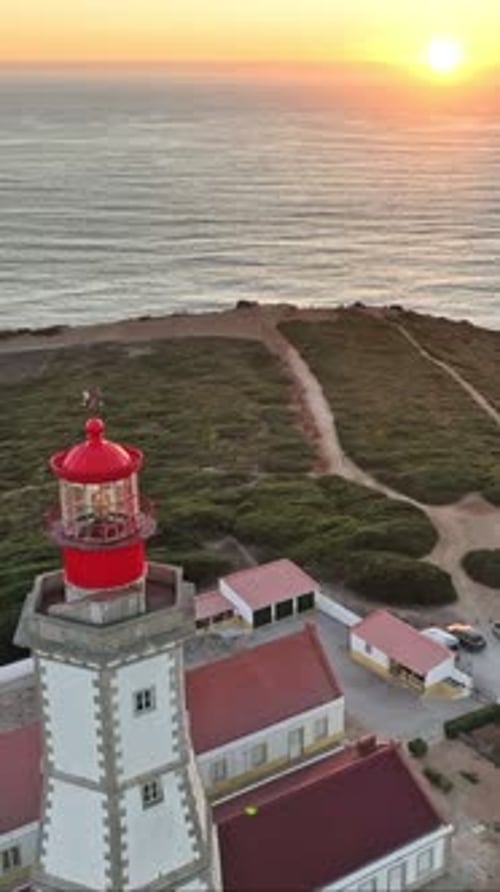 Lighthouse on Cabo Espichel Cape Espichel on Atlantic Ocean
