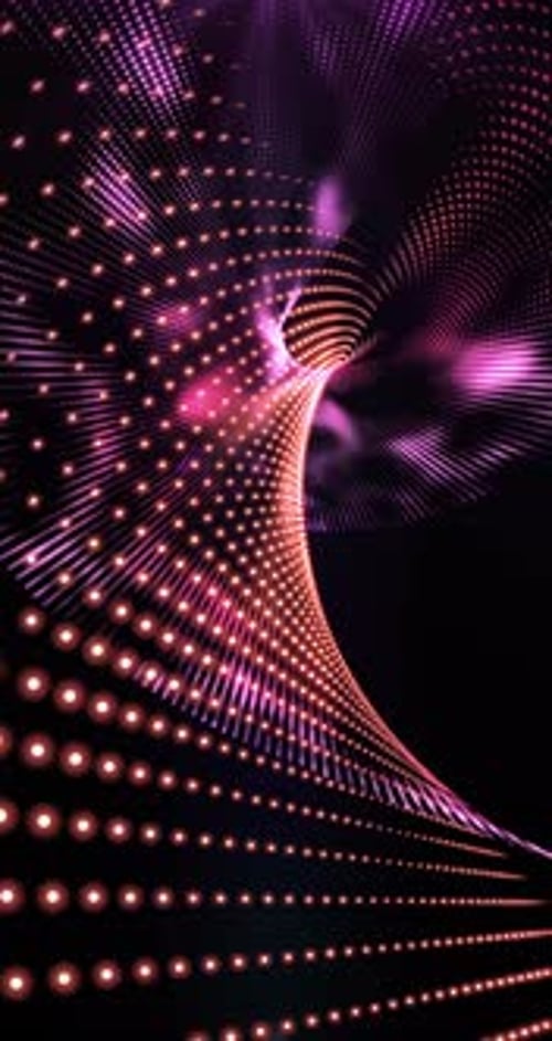 Abstract Neon Glowing Particle Tunnel Background Loop