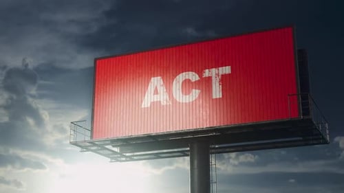 Distressed Text Reveal on Outdoor Billboard