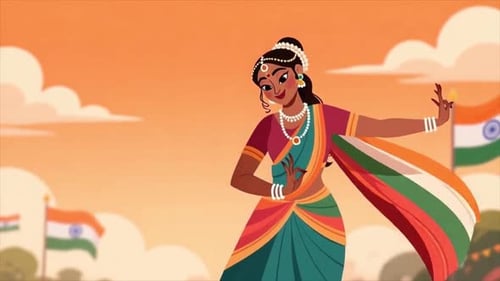 Bharatanatyam Women Dancer Performing Traditional Dance - Indian Independence Day