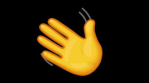 Waving Hand Emoji Animation on Alpha Channel