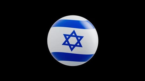 Animated 3D Israeli Flag Sphere Rotation
