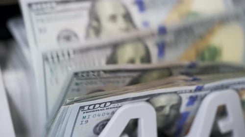 Money counting equipment for paper money calculation.