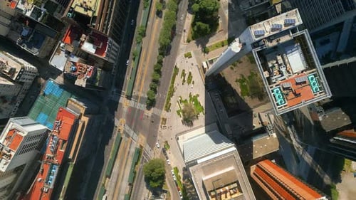 Aerial view of Corporate Buildings on a Sunny Day