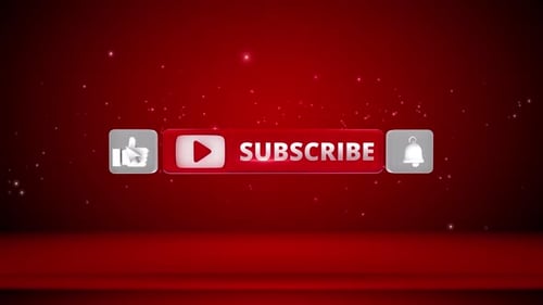 Youtube 3d Subscribe Like Button Background Center 4K Loop