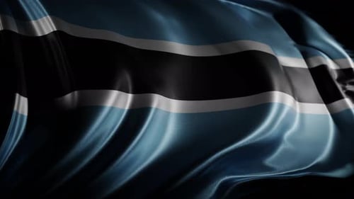 Botswana National Flag Waving Realistic 3D Animation