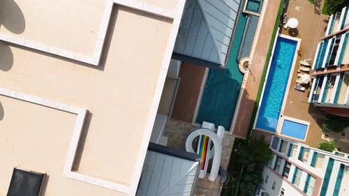 Aerial View Modern Marvels Elite Housing with Scenic Pool Views