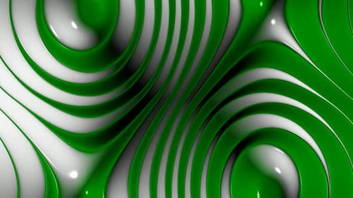 Background with Green and White Waves of Plasma, Unique Design, Reflection, 3D Render, Exclusive