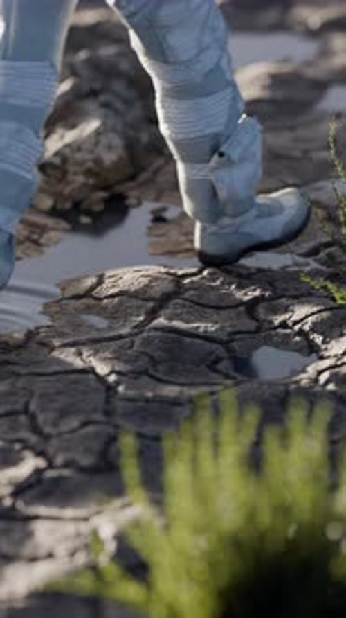 Astronaut Foot Print 3D Animation