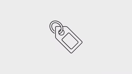Minimalist Outline Keychain Tag Icon Animation