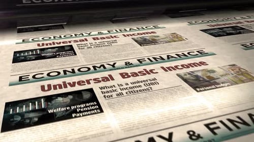 Universal basic income analysis technology newspaper printing press