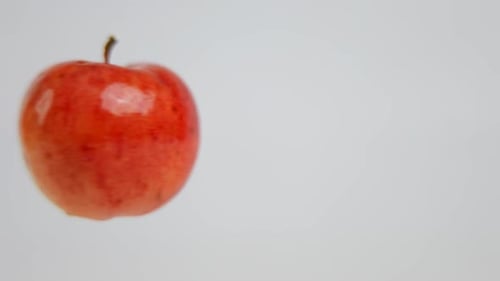 Apple Rotating in Close-Up Shot