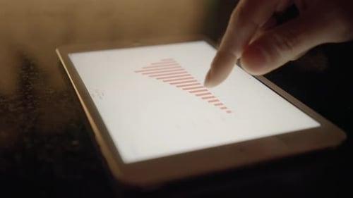 Finger Interacting with Charts on Tablet