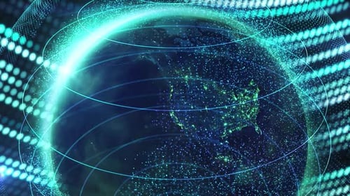 Futuristic Digital Earth Globe Network Technology Background