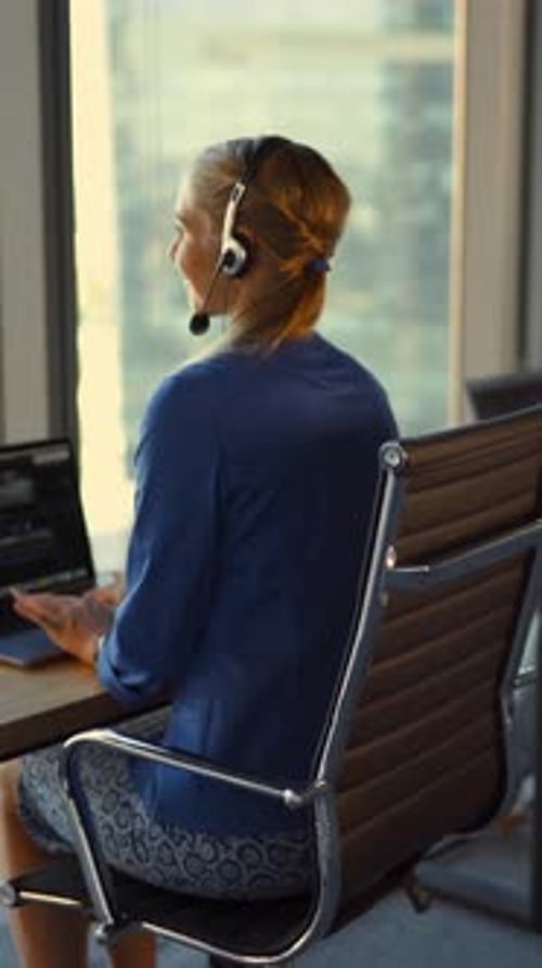 Vertical of Customer Support Workers are Working in Customer Support Call Center