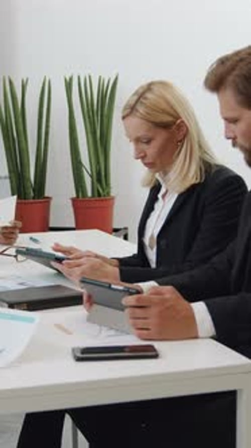 Diverse Team Meeting in Bright Modern Office Setting