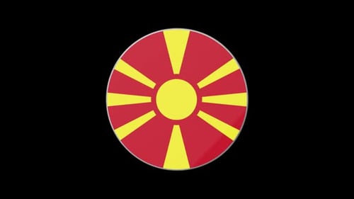 3D Spinning Flag of North Macedonia Circle Icon