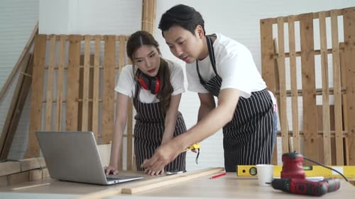 Carpenter work at workshop.