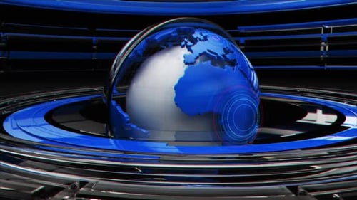 Futuristic 3D Globe News Broadcast Animation